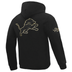 NFL DETROIT LIONS CHANDAIL À CAPUCHON NOIR ET OR EN MAILLE DOUBLE POUR HOMME (NOIR)
