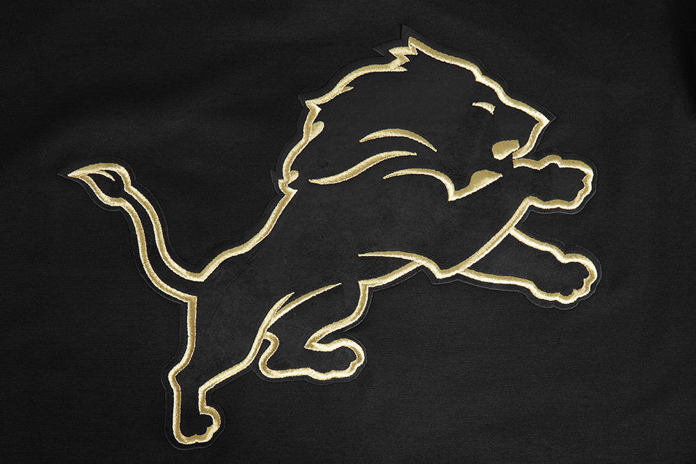 NFL DETROIT LIONS CHANDAIL À CAPUCHON NOIR ET OR EN MAILLE DOUBLE POUR HOMME (NOIR)
