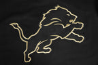 NFL DETROIT LIONS CHANDAIL À CAPUCHON NOIR ET OR EN MAILLE DOUBLE POUR HOMME (NOIR)