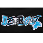 NFL DETROIT LIONS CITY RANSOM MEN'S RIB FLEECE PULLOVER HOODIE (BLACK)