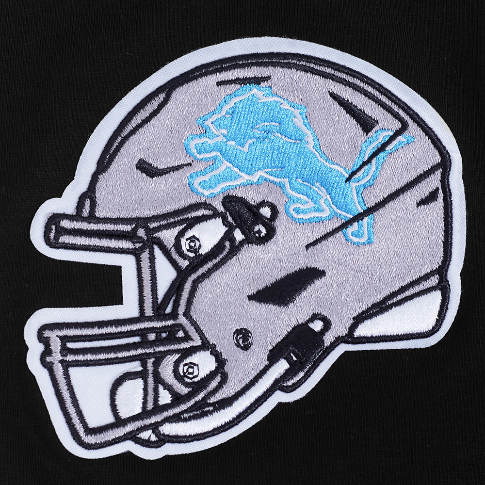 NFL DETROIT LIONS CITY RANSOM MEN'S RIB FLEECE PULLOVER HOODIE (BLACK)