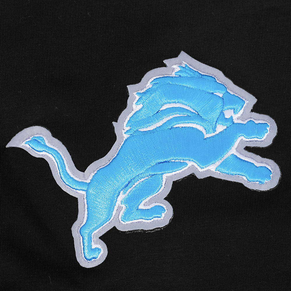 NFL DETROIT LIONS CITY RANSOM MEN'S RIB FLEECE PULLOVER HOODIE (BLACK)