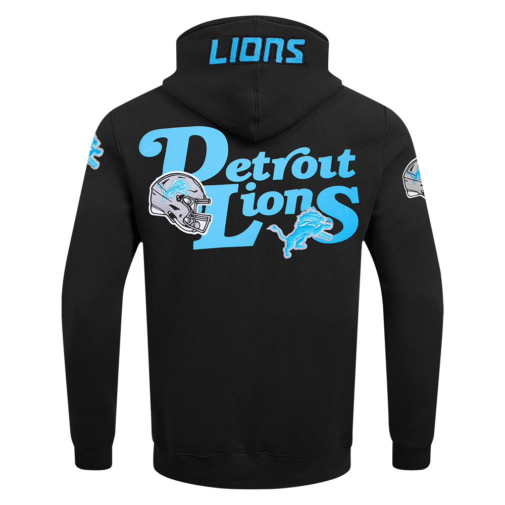 NFL DETROIT LIONS SOUVENIR MEN'S FLEECE PULLOVER HOODIE (BLACK)