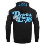 NFL DETROIT LIONS SOUVENIR MEN'S FLEECE PULLOVER HOODIE (BLACK)