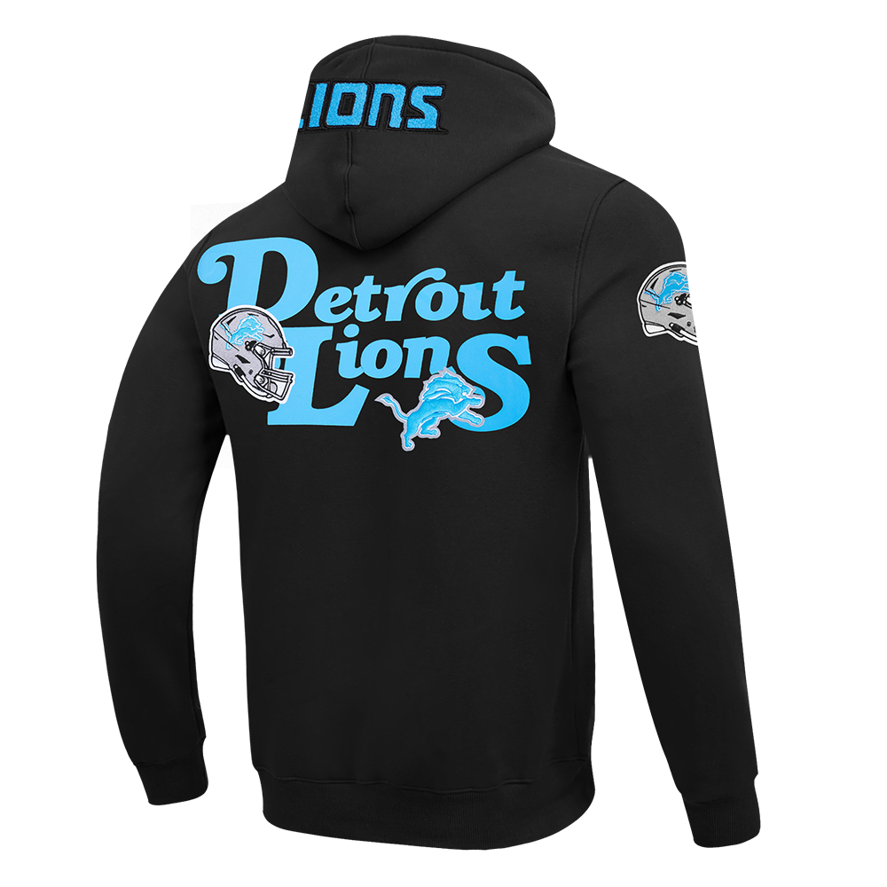 NFL DETROIT LIONS SOUVENIR MEN'S FLEECE PULLOVER HOODIE (BLACK)