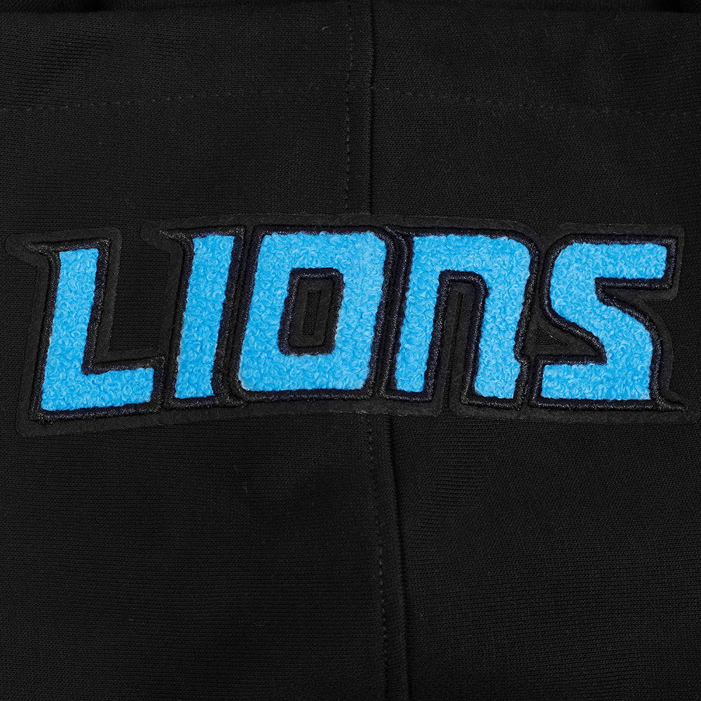 NFL DETROIT LIONS SOUVENIR MEN'S FLEECE PULLOVER HOODIE (BLACK)