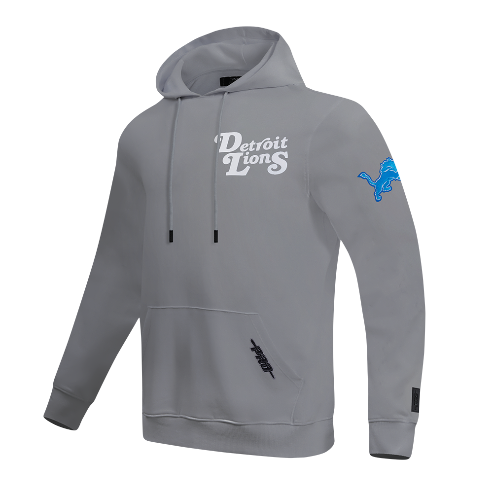 NFL DETROIT LIONS SOUVENIR MEN'S FLEECE PULLOVER HOODIE (GRAY)