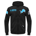 NFL DETROIT LIONS CLASSIC WIND SUIT CHANDAIL À CAPUCHON TISSÉ À GLISSIÈRE POUR HOMME (NOIR)