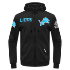 NFL DETROIT LIONS CLASSIC WIND SUIT CHANDAIL À CAPUCHON TISSÉ À GLISSIÈRE POUR HOMME (NOIR)