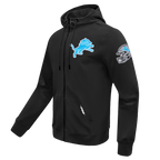 NFL DETROIT LIONS CLASSIC WIND SUIT CHANDAIL À CAPUCHON TISSÉ À GLISSIÈRE POUR HOMME (NOIR)