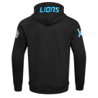 NFL DETROIT LIONS CLASSIC WIND SUIT CHANDAIL À CAPUCHON TISSÉ À GLISSIÈRE POUR HOMME (NOIR)
