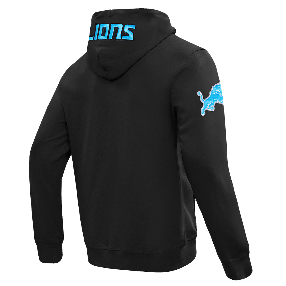 NFL DETROIT LIONS CLASSIC WIND SUIT CHANDAIL À CAPUCHON TISSÉ À GLISSIÈRE POUR HOMME (NOIR)