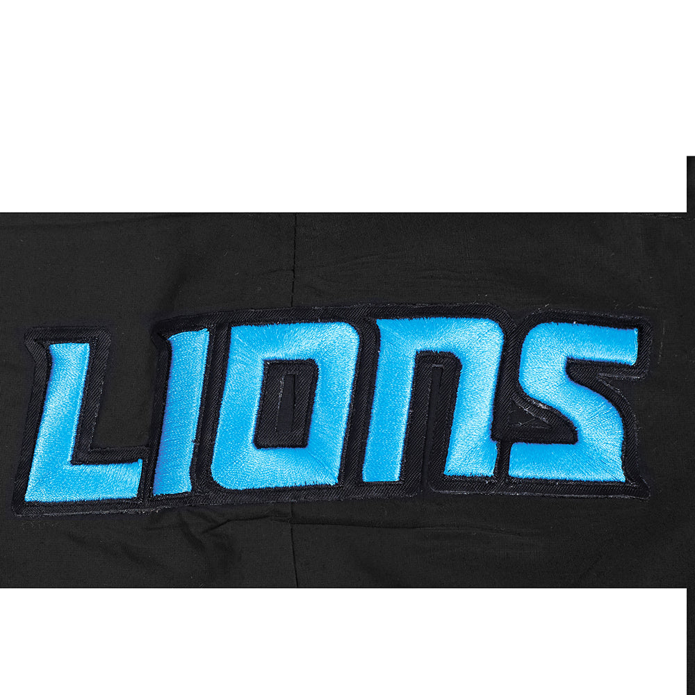 NFL DETROIT LIONS CLASSIC WIND SUIT CHANDAIL À CAPUCHON TISSÉ À GLISSIÈRE POUR HOMME (NOIR)