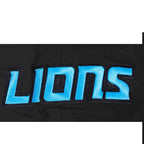 NFL DETROIT LIONS CLASSIC WIND SUIT CHANDAIL À CAPUCHON TISSÉ À GLISSIÈRE POUR HOMME (NOIR)
