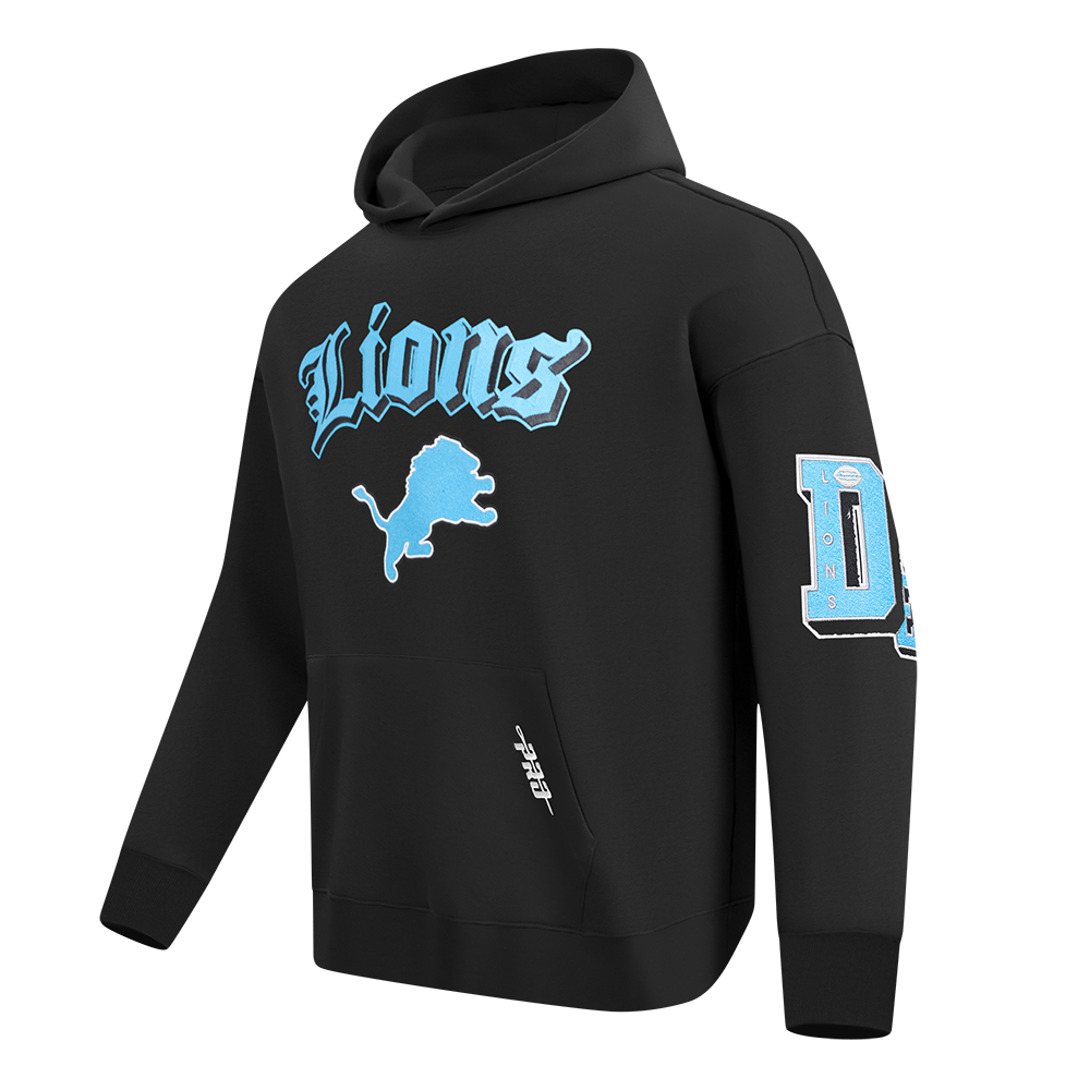 NFL DETROIT LIONS BEST OF MEN'S DROP SHOULDER FLC PO HOODIE (BLACK)