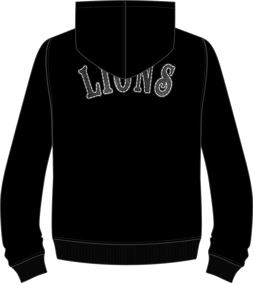 NFL DETROIT LIONS REBEL ATHLETICS MEN'S FLC PO HOODIE (BLACK)