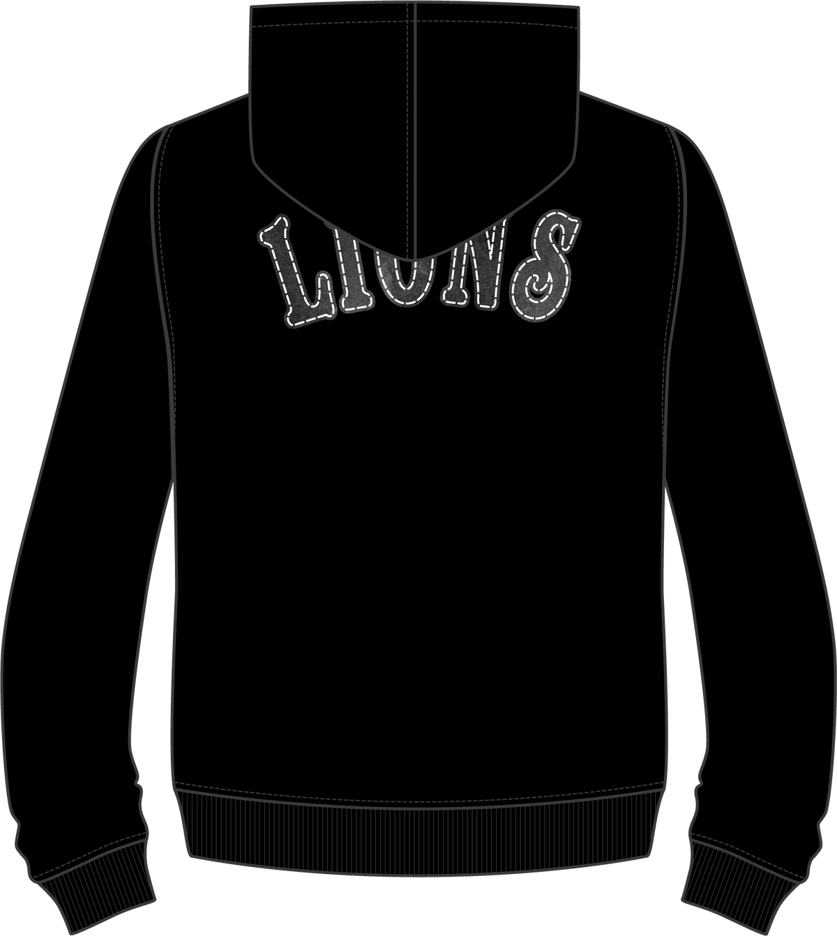 NFL DETROIT LIONS REBEL ATHLETICS MEN'S FLC PO HOODIE (BLACK)