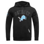 NFL DETROIT LIONS REBEL ATHLETICS MEN'S FLC PO HOODIE (BLACK)