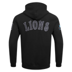 NFL DETROIT LIONS REBEL ATHLETICS MEN'S FLC PO HOODIE (BLACK)
