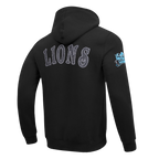 NFL DETROIT LIONS REBEL ATHLETICS MEN'S FLC PO HOODIE (BLACK)