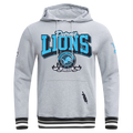 NFL DETROIT LIONS TEAM BADGE CHANDAIL À CAPUCHON CÔTELÉ POUR HOMME (GRIS CHINÉ/NOIR)