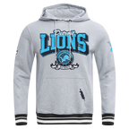NFL DETROIT LIONS TEAM BADGE CHANDAIL À CAPUCHON CÔTELÉ POUR HOMME (GRIS CHINÉ/NOIR)
