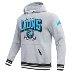 NFL DETROIT LIONS TEAM BADGE CHANDAIL À CAPUCHON CÔTELÉ POUR HOMME (GRIS CHINÉ/NOIR)