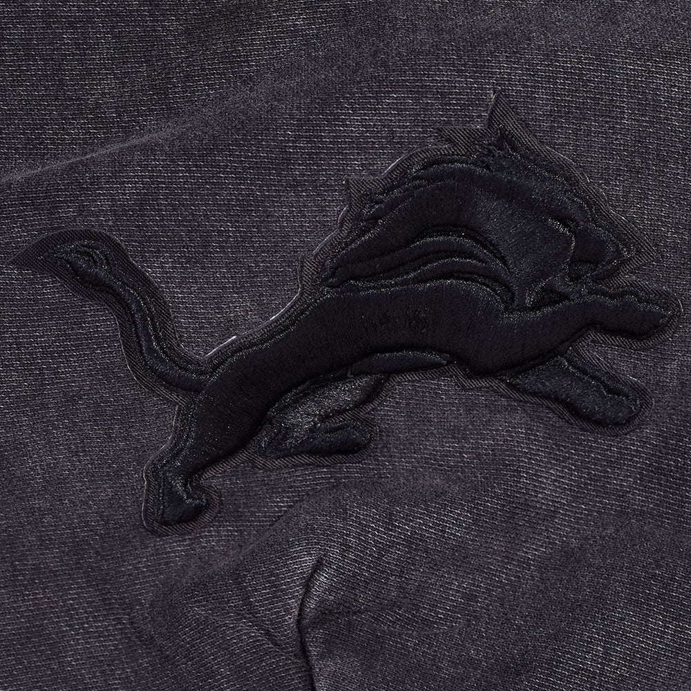 NFL DETROIT LIONS WASHED CLASSIC CHANDAIL À CAPUCHON POUR HOMME (NOIR DÉLAVÉ)