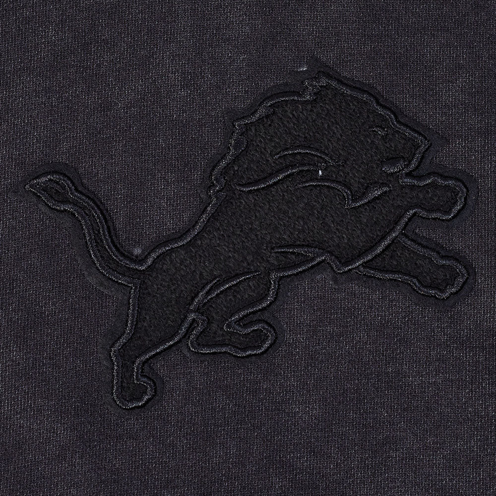 NFL DETROIT LIONS WASHED CLASSIC CHANDAIL À CAPUCHON POUR HOMME (NOIR DÉLAVÉ)