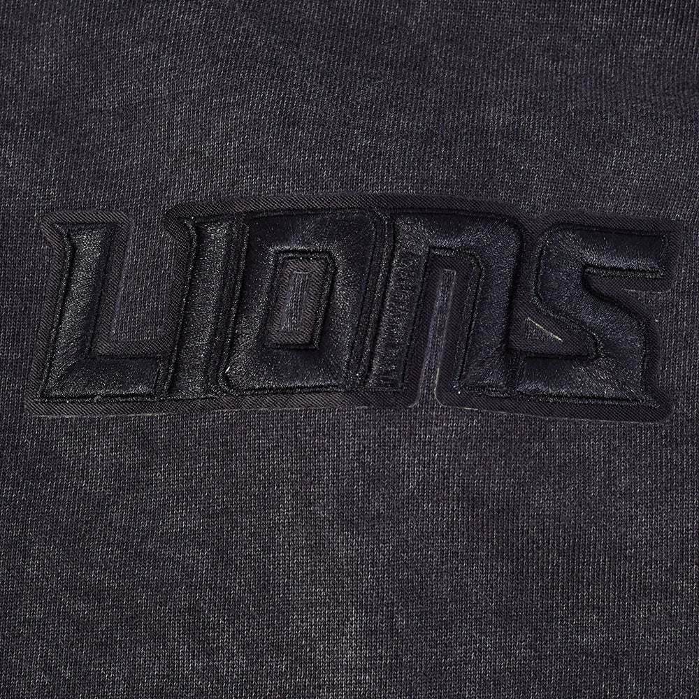 NFL DETROIT LIONS WASHED CLASSIC CHANDAIL À CAPUCHON POUR HOMME (NOIR DÉLAVÉ)