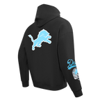 NFL DETROIT LIONS LIVING LARGE MEN'S DROP SHOULDER FLC PO HOODIE (BLACK)