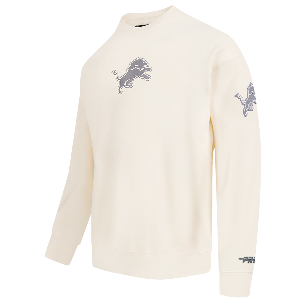 NFL DETROIT LIONS STREET TEAM MEN'S DROP SHOULDER FLC CREWNECK (EGGSHELL)