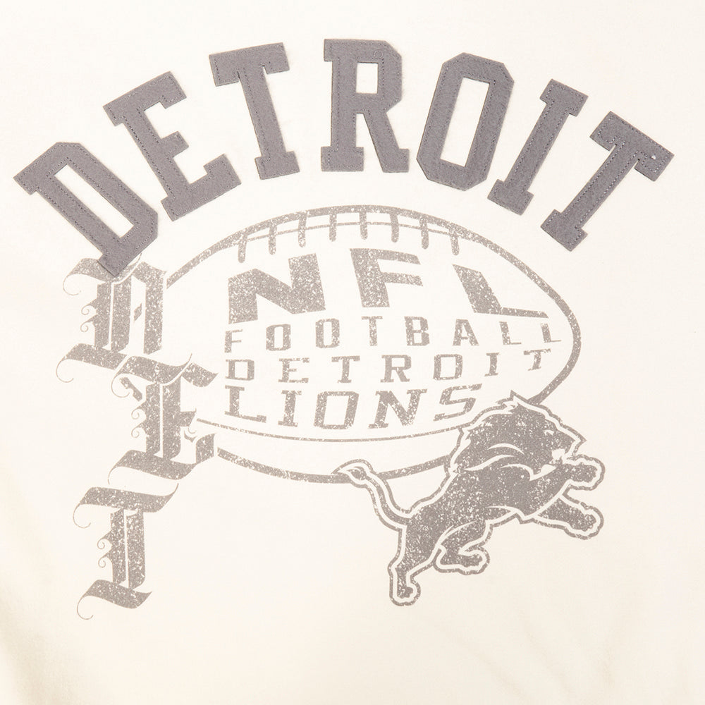 NFL DETROIT LIONS STREET TEAM MEN'S DROP SHOULDER FLC CREWNECK (EGGSHELL)