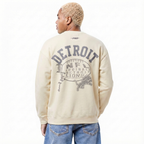 NFL DETROIT LIONS STREET TEAM MEN'S DROP SHOULDER FLC CREWNECK (EGGSHELL)