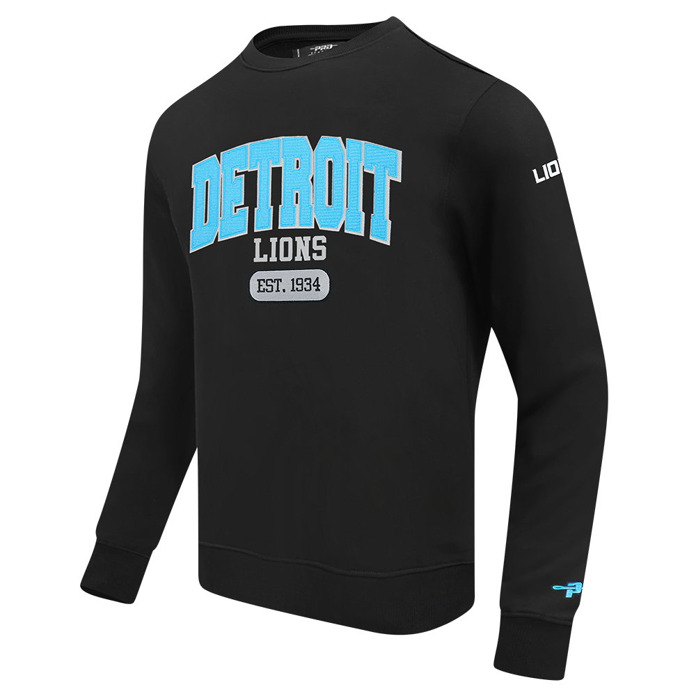 NFL DETROIT LIONS CITY ARCH MEN'S FLC CREWNECK (BLACK)