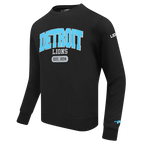 NFL DETROIT LIONS CITY ARCH MEN'S FLC CREWNECK (BLACK)