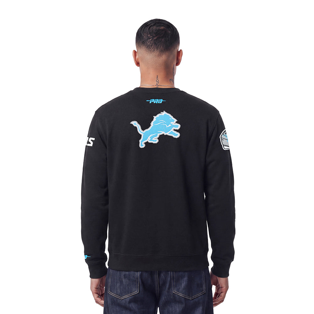 NFL DETROIT LIONS CITY ARCH MEN'S FLC CREWNECK (BLACK)