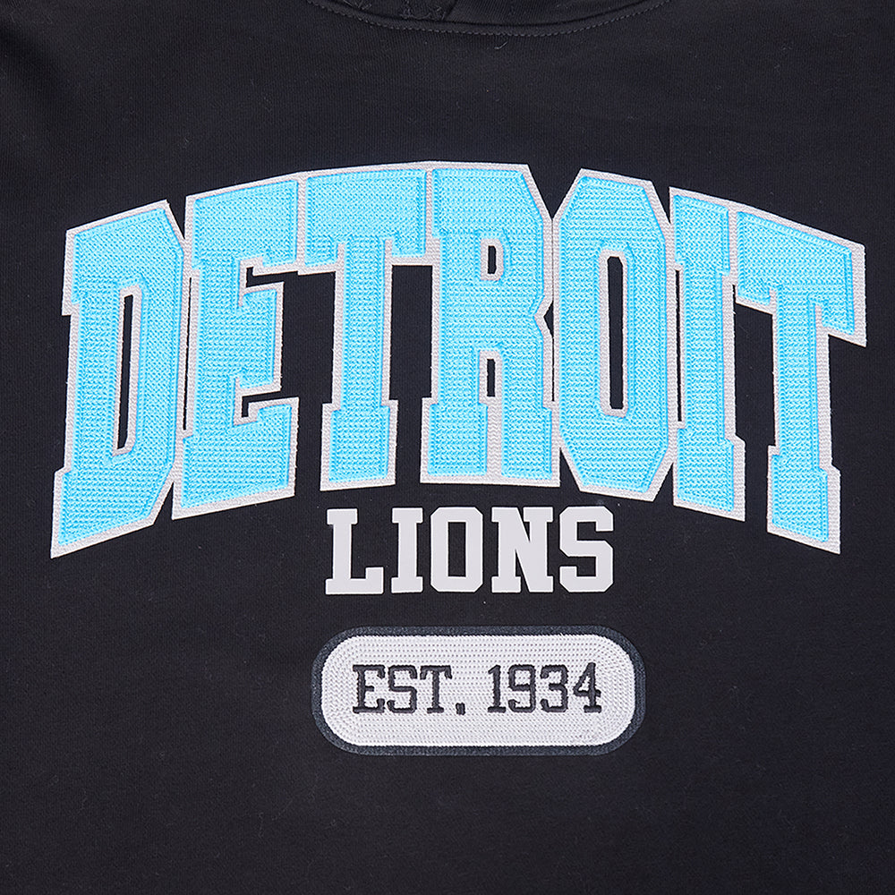 NFL DETROIT LIONS CITY ARCH CHANDAIL À CAPUCHON EN MOLLETON POUR HOMME (NOIR)