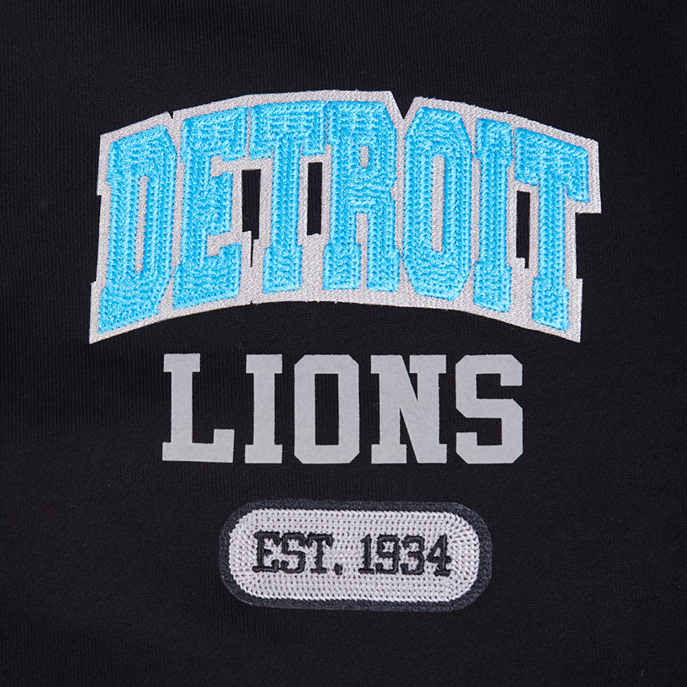 NFL DETROIT LIONS CITY ARCH HAUT EN MOLLETON À GLISSIÈRE AU QUART POUR HOMME (NOIR)