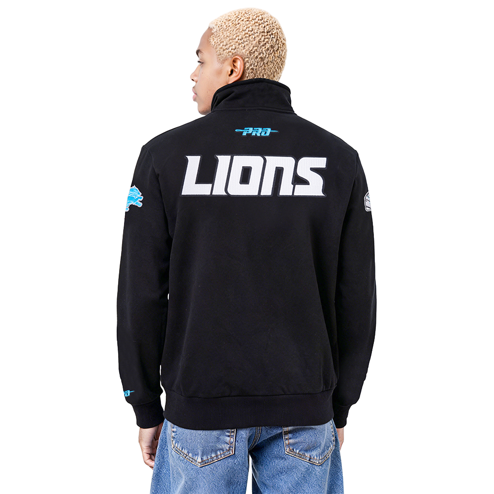 NFL DETROIT LIONS CITY ARCH MEN'S FLC 1/4 ZIP (BLACK)