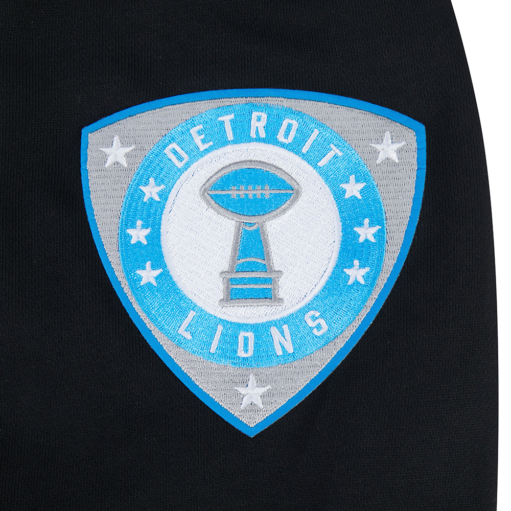 NFL DETROIT LIONS LETTERMAN CHANDAIL À CAPUCHON POUR HOMME (NOIR)