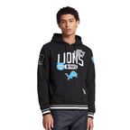 NFL DETROIT LIONS LETTERMAN CHANDAIL À CAPUCHON POUR HOMME (NOIR)