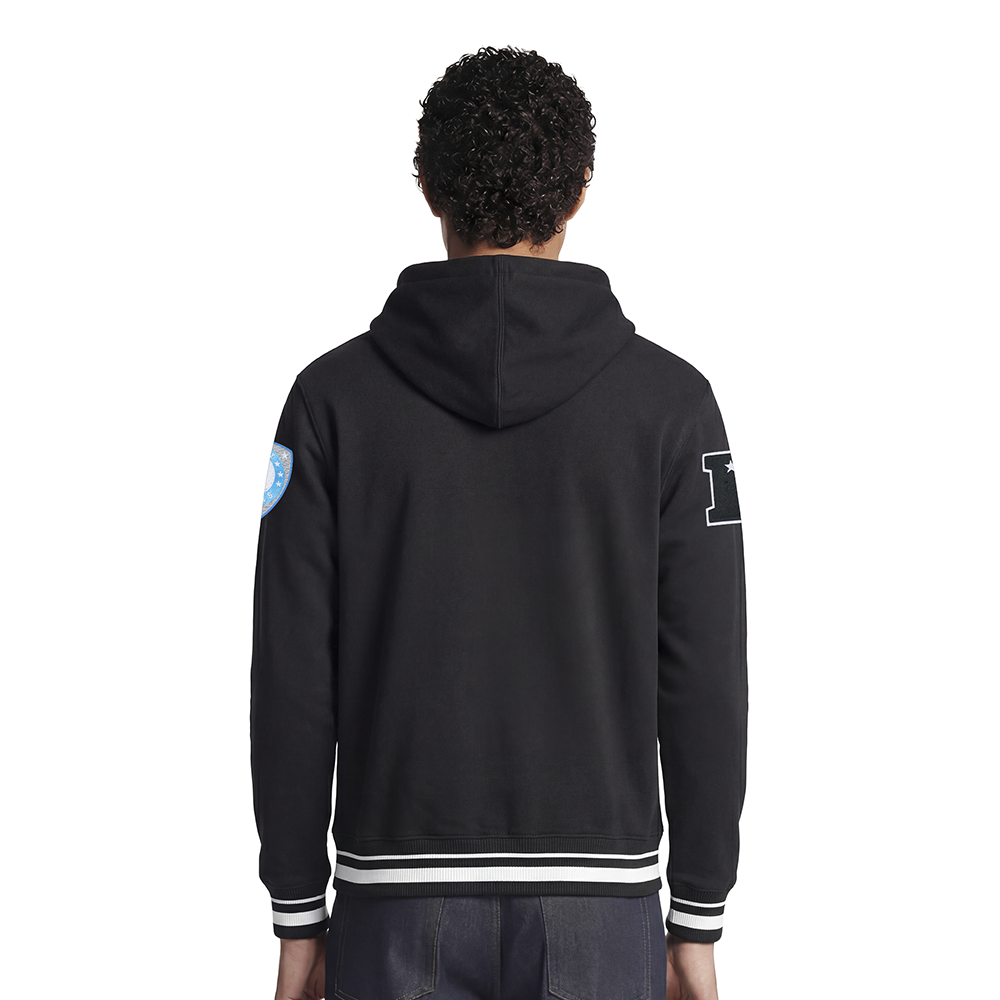 NFL DETROIT LIONS LETTERMAN MEN'S PULL OVER HOODIE (BLACK)