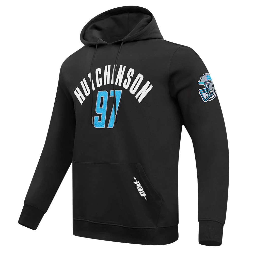 NFL DETROIT LIONS AIDAN HUTCHINSON #97 CLASSIC PNN MEN'S PULLOVER HOODIE (BLACK)