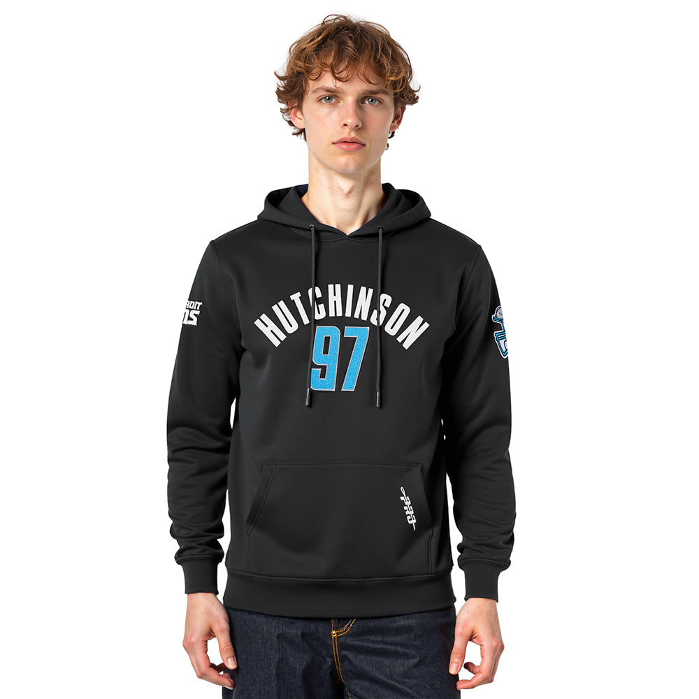 NFL DETROIT LIONS AIDAN HUTCHINSON #97 CLASSIC PNN MEN'S PULLOVER HOODIE (BLACK)