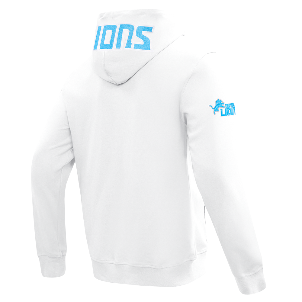 NFL DETROIT LIONS CLASSIC CHENILLE CHANDAIL À CAPUCHON À GLISSIÈRE POUR HOMME (BLANC)