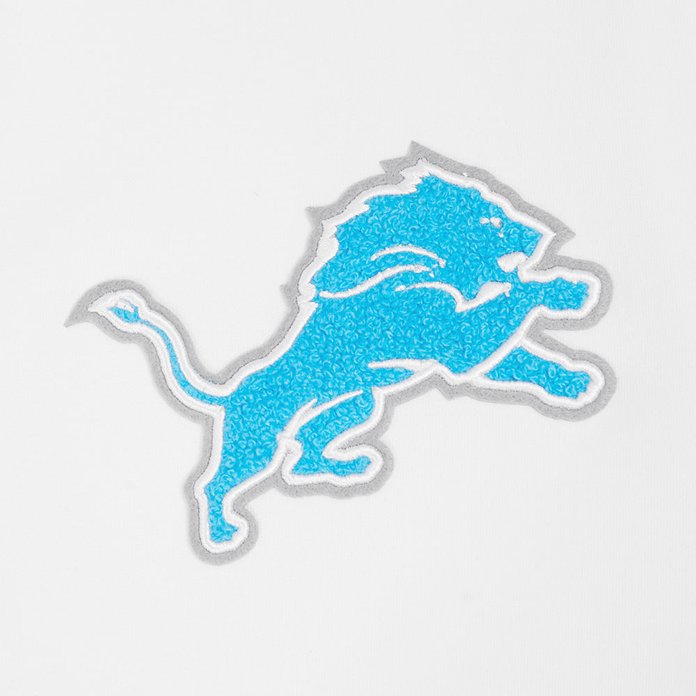 NFL DETROIT LIONS CLASSIC CHENILLE CHANDAIL À CAPUCHON À GLISSIÈRE POUR HOMME (BLANC)