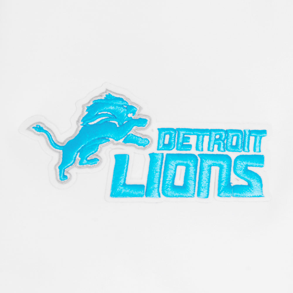 NFL DETROIT LIONS CLASSIC CHENILLE CHANDAIL À CAPUCHON À GLISSIÈRE POUR HOMME (BLANC)