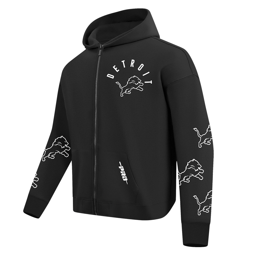 NFL DETROIT LIONS CHANDAIL À CAPUCHON À GLISSIÈRE POUR HOMME (NOIR)
