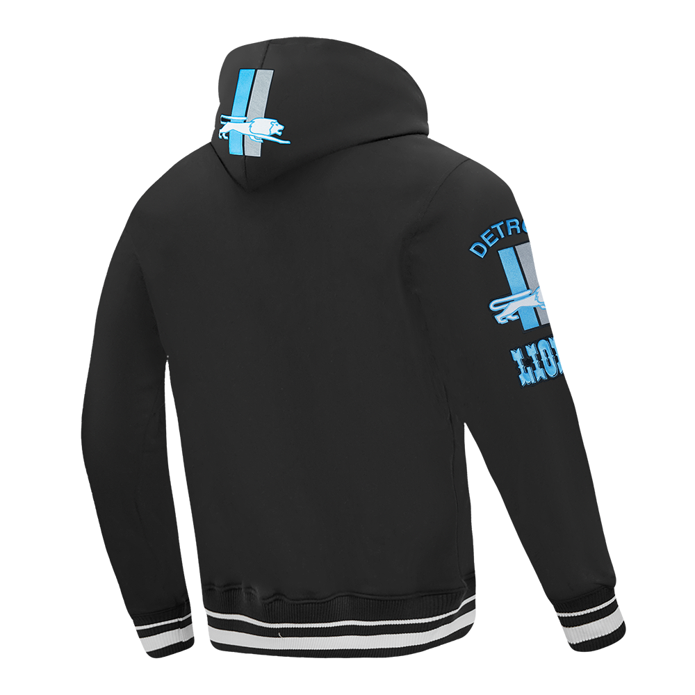 NFL DETROIT LIONS RETRO CLASSICS MEN'S PULLOVER HOODIE (BLACK)